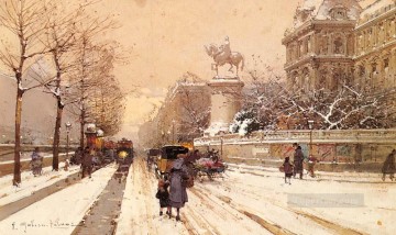 ウジェーヌ・ガリアン・ラルー Painting - 冬のパリ パリのガッシュ ウジェーヌ・ガリアン・ラルー